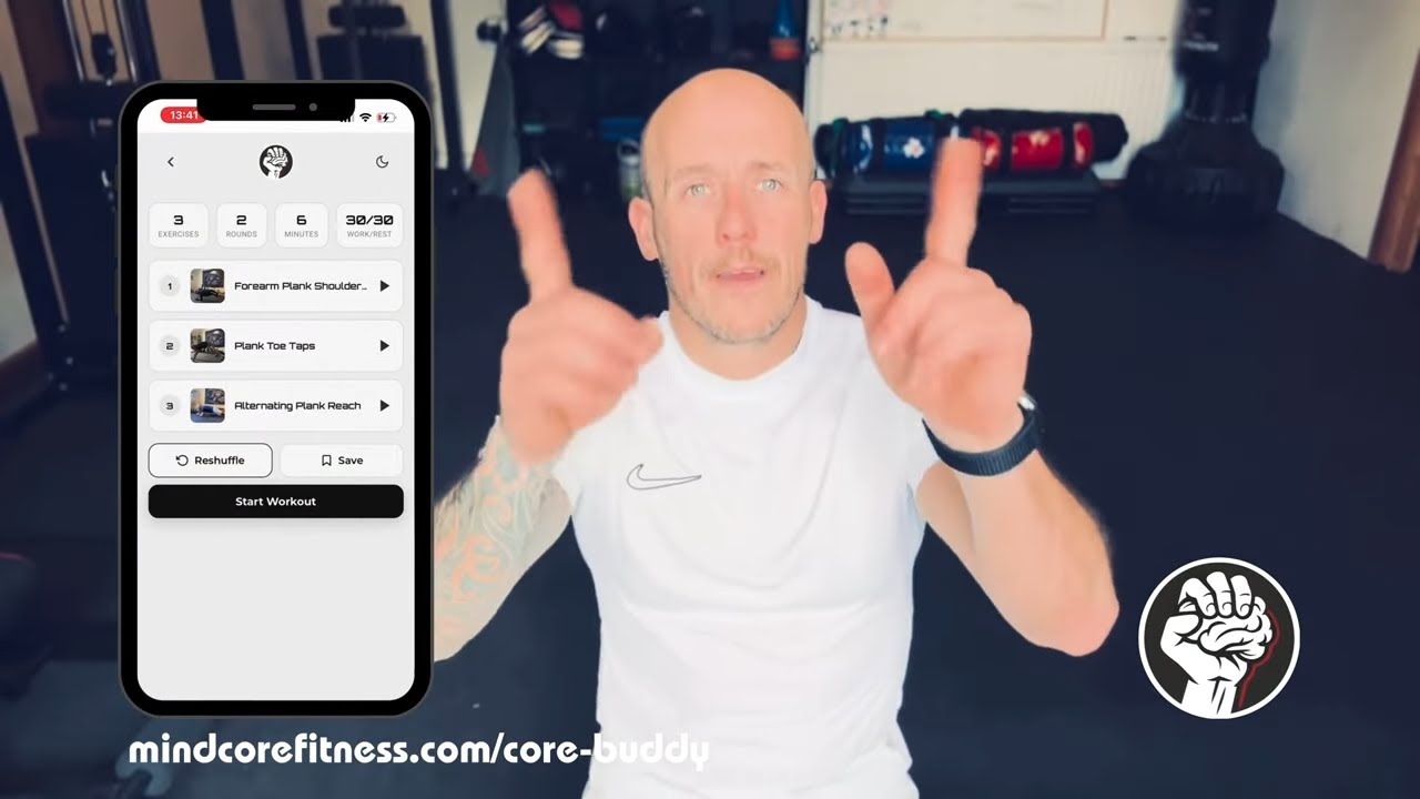 5 minute beginner core workout - forearm plank shoulder taps