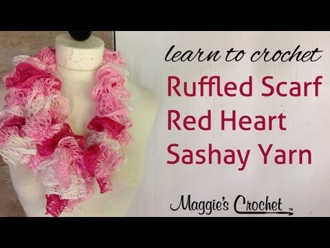 Crochet Red Heart Boutique Sashay Yarn Ruffle Scarf