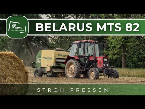 Stroh pressen | 4K | Belarus MTS 82 | Youngtimer #agrartechnik #4k #belarusmts82 #landwirtschaft