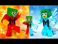 Monster School : Zombie x Squid Game FIRE DAD & ICE MOM - Minecraft Animation