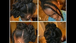 Twisted Frohawk on Natural Hair - No Heat - Children's Hair Style