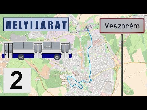 Veszprém 2-es helyijárat útvonala, menetrendje (2017).