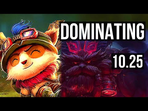 TEEMO vs ORNN (TOP) | Rank 7 Teemo, 600+ games, 6/2/7, Dominating | BR Grandmaster | v10.25