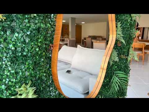 Video thumbnail of Espelho Decorativo Orgânico Aura 44x119cm Moderna Mobília