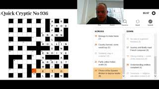 Solving the Quick Cryptic on 10th October