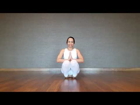 Yoga Asana - Ankle Stretch in Anjali Mudra