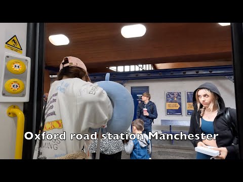 Oxford road railway station in Manchester. A busy station. England UK