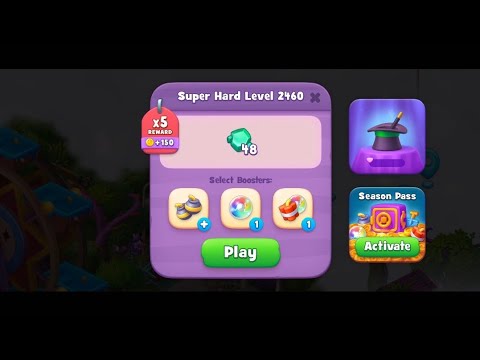 Gardenscapes SUPER HARD LEVEL 2460 multiple tries