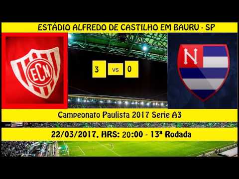 CAMPEONATO PAULISTA 2017 SERIE A3 NOROESTE 3 X 0 NACIONAL