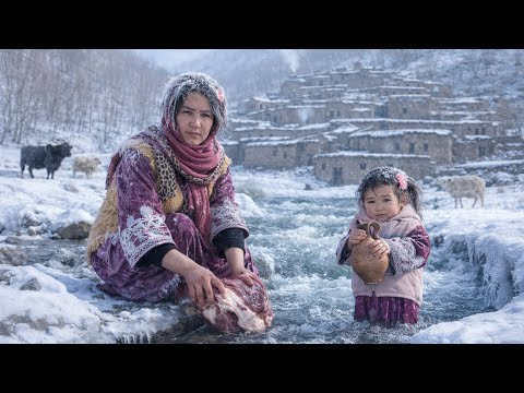 Life in the Coldest Village -53°C | Daily Routine Village Life in Afghanistan and Cooking Meatball