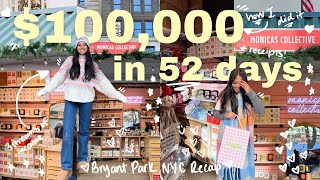 my journey to a $100,000 market - Bryant Park Winter Village recap, small biz owner success inspo