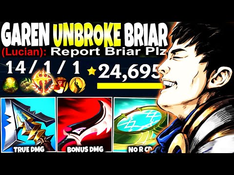 My Duskblade Garen Build UNBROKE BRIAR TOP LANE, never saw one-shots like this 🔥 LoL Garen Gameplay