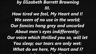 My Heart and I POEM by ELIZABETH BARRETT BROWNING LYRICS WORDS text VERSE POETRY