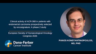 Society of Gynaecological Oncology Congress 2026: Panos Konstantinopoulos, MD, PhD | Dana-Farber