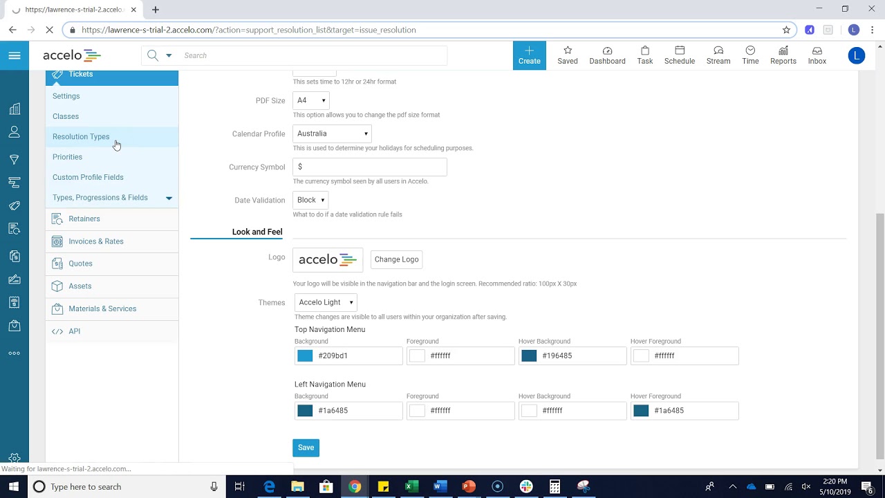 Configuring Resolution Types