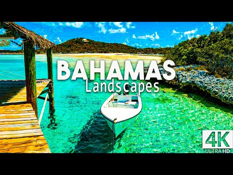 FLYING OVER BAHAMAS - Relaxing Music With Beautiful Natural Landscape - Videos 4K
