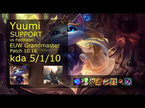 Yuumi Support & Ezreal vs Pantheon & Yasuo - EUW Grandmaster 5/1/10 Patch 10.16 Gameplay