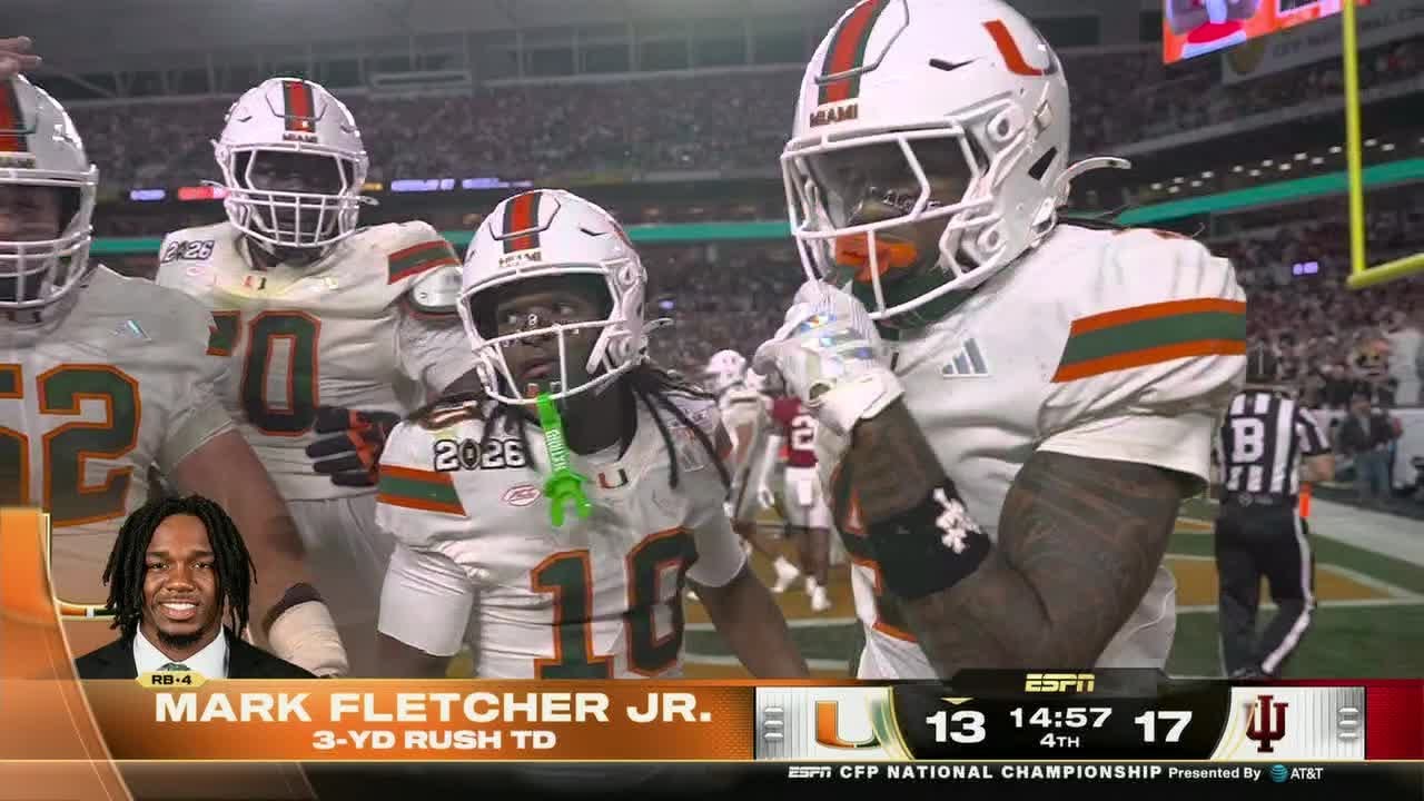 Mark Fletcher Jr. crosses 100 RUSHING YARDS & caps off Miami's drive with TD 🙌 | ESPN CFB
