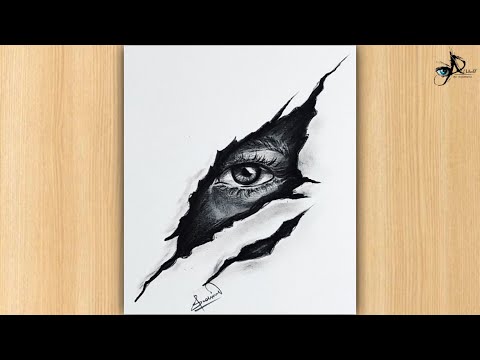 How to draw a realistic eye with just charcoal draw || Charcoal drawing easy and simple drawing