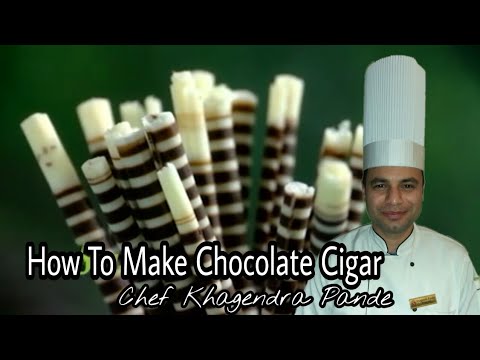 How To Make Chocolate Cigar At Home, Chef, Khagendra Pande, Video by, Dil Bahadur Oli,