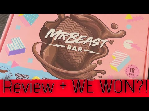 MrBeast Feastables Chocolate Bar Variety Pack Review  *OMG WE ACTUALLY WON*.........a video!
