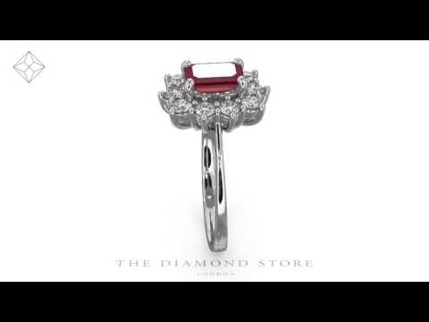 FET24 - Ruby 1.10ct And Diamond 18K White Gold Ring