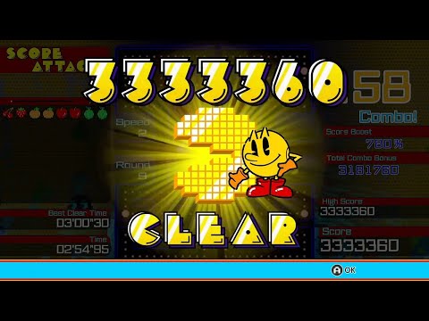 Score Attack in 02'54"95 - PAC-MAN 99