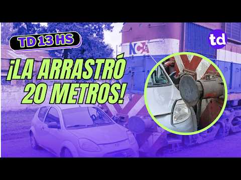 🚨 Un tren chocó a un auto y lo arrastró 20 metros: la conductora salió ilesa