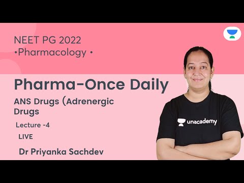 Pharma-Once Daily | ANS Drugs | L4| Pharmacology | 2021| Let's crack NEET PG | Dr. Priyanka Sachdev