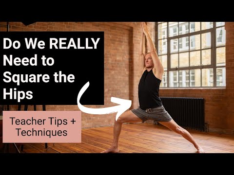 Should You Square Your Hips in Warrior 1?  Yoga Alignment Explained-- Yoga Teacher Tips & Techniques