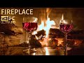 Romantic And Cozy Crackling Fireplace With Wine Satisfying Video