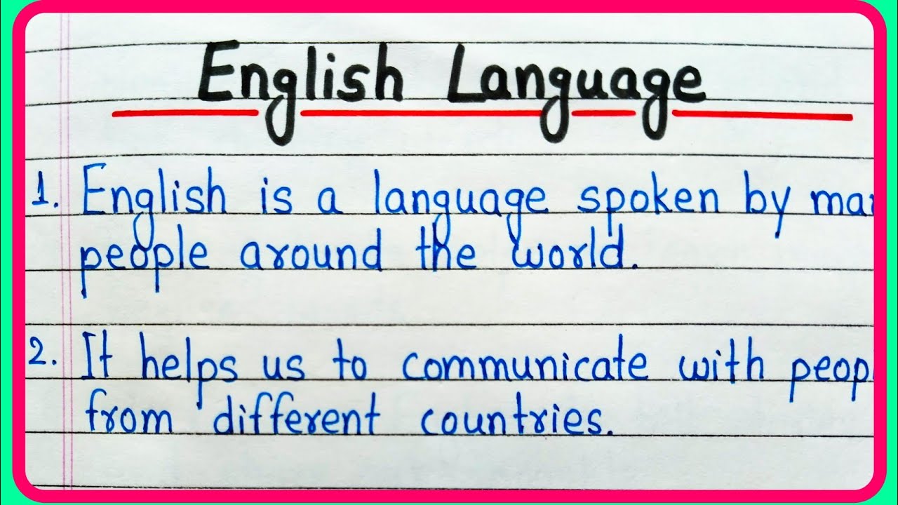 10 lines on English language essay | 10 lines essay on English language | Value of English language