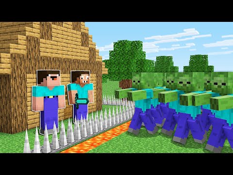 Noob And Pro Security House VS Zombies Minecraft ! 10 Security Build Hacks Like Maizen Mikey And JJ