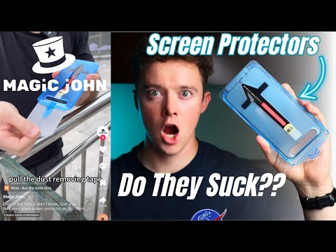 MAGIC JOHN 2 Pack for iPhone 13 Pro Max/iPhone 14 Plus 6.7 inch Tempered Glass Screen Protector, Auto Dust-Elimination Installation, Bubble Free, HD Clear, Easy Installation video review thumbnail