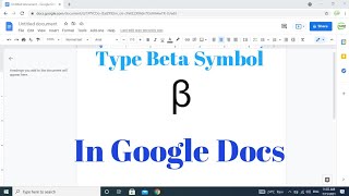 How To Type Beta Symbol In Google Docs | Write Beta Sign in Docs