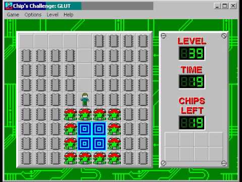 Chip's Challenge 1 Level 39 (Glut) - 17 seconds
