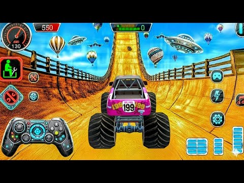 Monster Truck Mega Ramp Stunt Impossible Drive - Car Stunt Racing Game - Android Gameplay #256