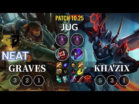 GEN Neat Graves vs Kha'Zix Jungle - KR Patch 10.25