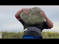ストーンプレス90kg ミリタリープレス　オーバーヘッドプレス　ストーンリフティング　stone press stone lifting