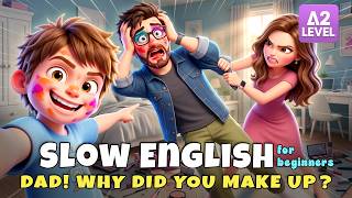 Mom Thinks Dad is Secretly Wearing Makeup?... What Did Leo Do? I Slow English Story (A2)