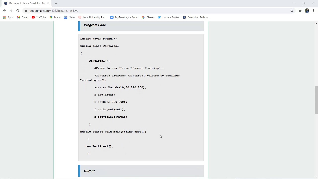 Java Swing | JTextArea | How to Use Text Areas in Java | Creating Text Area by Using JTextArea Class
