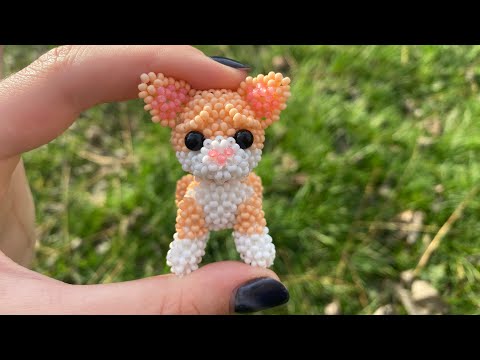 Туториал на амигуруми котика из бисера 2 часть