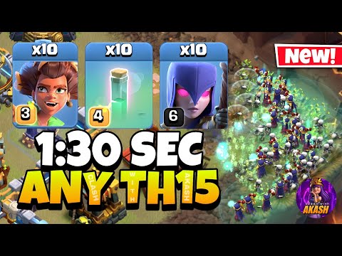 Th15 Root Rider Witch Attack Strategy !! Best TH15 Attack Strategy in Clash of Clans 🔥