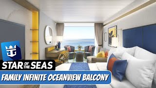 Star of the Seas | Family Infinite Oceanview Balcony Walkthrough Tour | Royal Caribbean 2025 | 4k