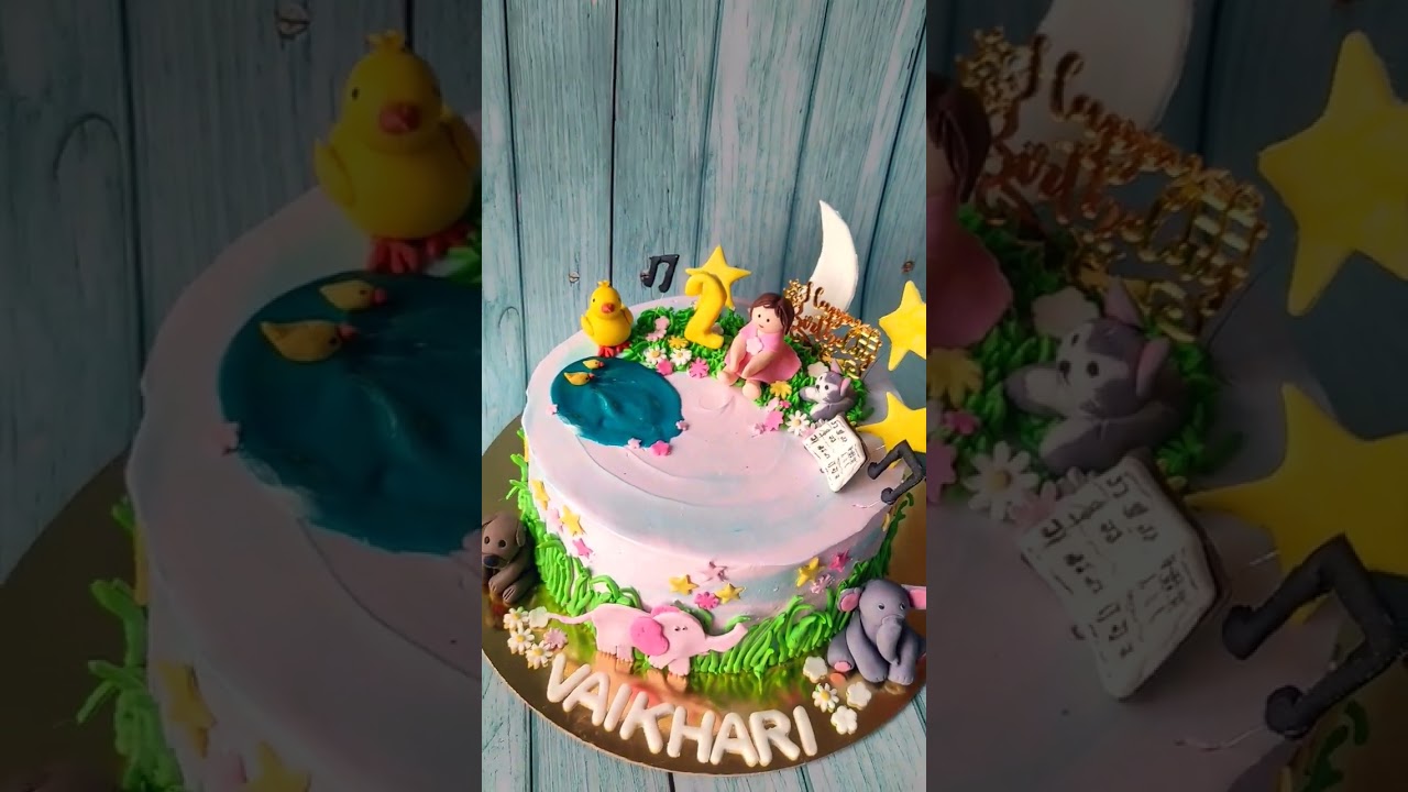 the beautiful cake inspired from an AI generated image #homebaker #cakeforgirl #cutecake #cakevideos