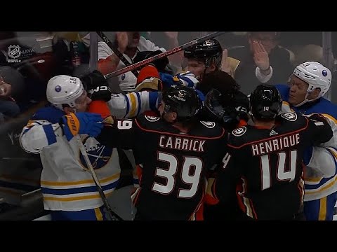 Anaheim Ducks Vs Buffalo Sabres Scrum