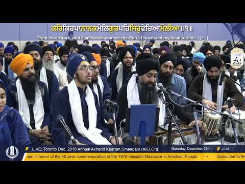 068 Toronto Dec. 2018 - Saturday PM - Raensabaayee Keertan - Bhai Jagjit Singh Jee NewYork