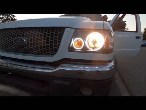 How to install ford ranger headlights. led halo