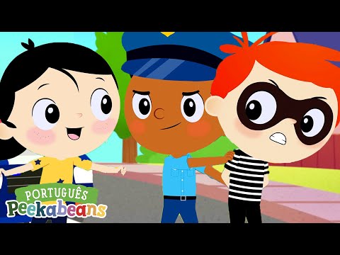 Socorro, preciso da polícia! 🚓 | Os Heróis da Comunidade dos Peekabeans! | Músicas para Crianças