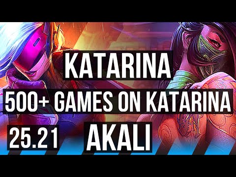 KATARINA vs AKALI (MID) | Rank 6 Kata, 15/4/9, 500+ games, Dominating | EUW Challenger | 25.21